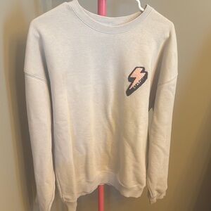 Cream Crewneck Sweater Soft Casual Style